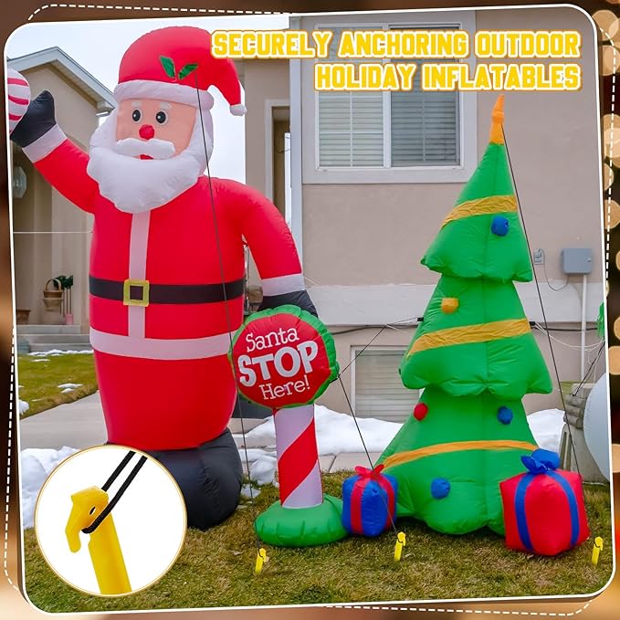 Deekin Plastic Tent Stakes 9 Inch Heavy Duty Tent Pegs Spike Hook Stakes for Summer Beach Garden Decorations Camping Outdoor Lawn Tarp