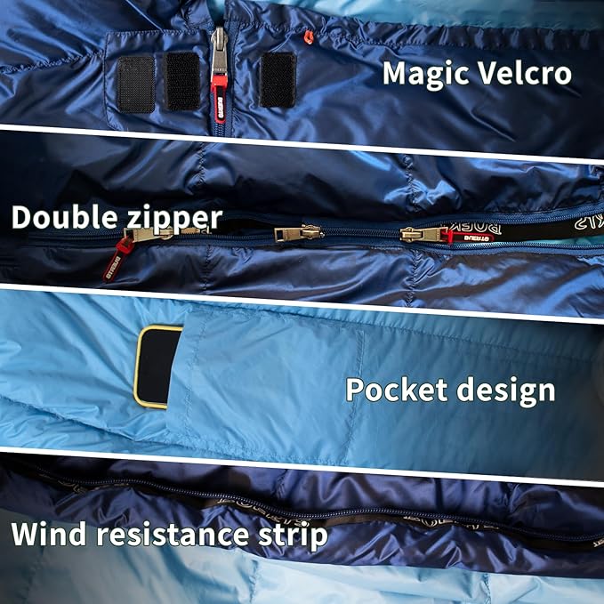 Down Sleeping Bag for Adults. 680FP Ultralight Portable, Backpacking Sleeping Bag for Hiking, Camping, Mountaineering, expeditions and Backpacking. with Compression Sack
