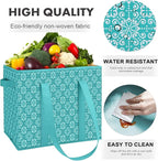 WISELIFE Reusable Grocery Bags 8 Pack,Large Grocery Tote Bag Water Resistant Shopping Bags Foldable Grocery Bag for Clothes,Shoes and Picnic,Green