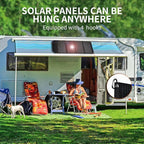 60W Portable Solar Panel,60 Watt Foldable Solar Panels Chargers with QC3.0 USB-A USB-C DC5521,IP67 Waterproof Power Emergency for Small Power Station Camping Hiking Outdoor Activities