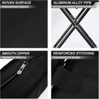 Camping Stool, Portable Folding Stool, Aluminum Ultralight Backpacking Stool Suitable for Outdoor Gardening and Beach Hiking Fishing (Black, 16 High)
