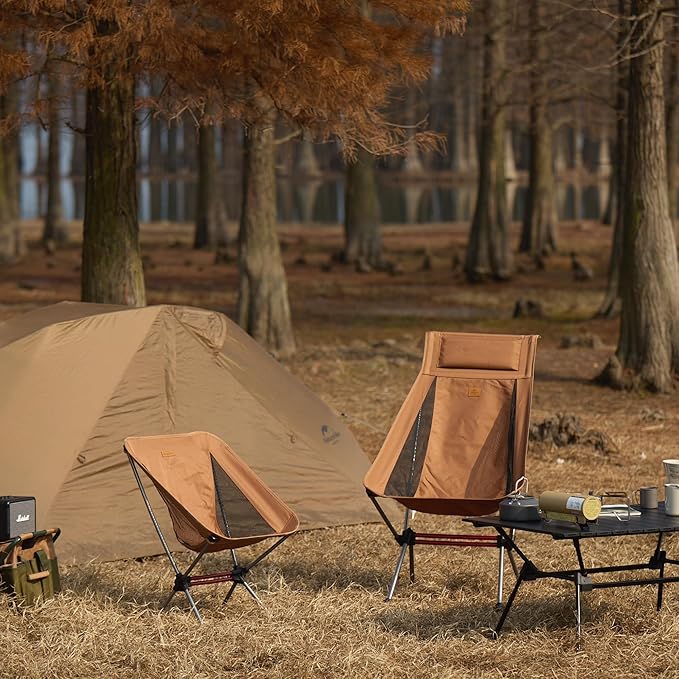 Naturehike YL08 Ultralight Camping Chair, 2.38 LBS Portable Backpacking Chair with Anti-Sinking Feet, Lightweight Compact Folding Hiking Camp Chair