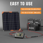 SUNAPEX 20W Flexible Solar Panel with MPPT Charge Controller, Solar Battery Charger Maintainer, 12V Waterproof Solar Trickle Charger for Car, Motorcycle, Boat, Marine, RV, Trailer, Tractor,Truck, etc