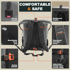 Waterproof Backpack Dry Bag 35L/55L/85L – Heavy Duty Roll-Top Hiking Backpack for Travel, Kayaking, Boating, Camping, Rafting and Fishing