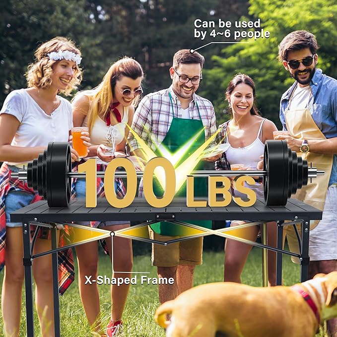 OUTSIDER Folding Camping Table with Aluminum Roll-up Tabletop Portable Lightweight Beach Table with Carry Bag for Outdoor Cooking, Picnic, BBQ, Travel, Backyard Style1