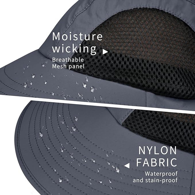 Sun Hat for Men Women with Neck Flap,UPF 50+ UV Protective Hiking Fishing Hats,Wide Brim Sun Hat for Women&Men