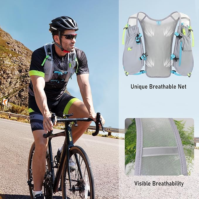 Waterproof Running Vest, 5.5L Breathable Running Hydration Vest with 1.5L Water Bladder, Water Vest for Hiking, Trail Marathon Race, Ideal for Women and Men