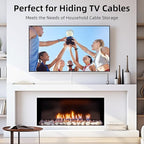 Delamu 63in Cord Hider, Cord Covers for 1 Wire, Paintable Cable Hider, Wire Covers for Cords on Wall, Wire Hiders for TV on Wall, Cable Cover Cable Management, W0.59in H0.40in