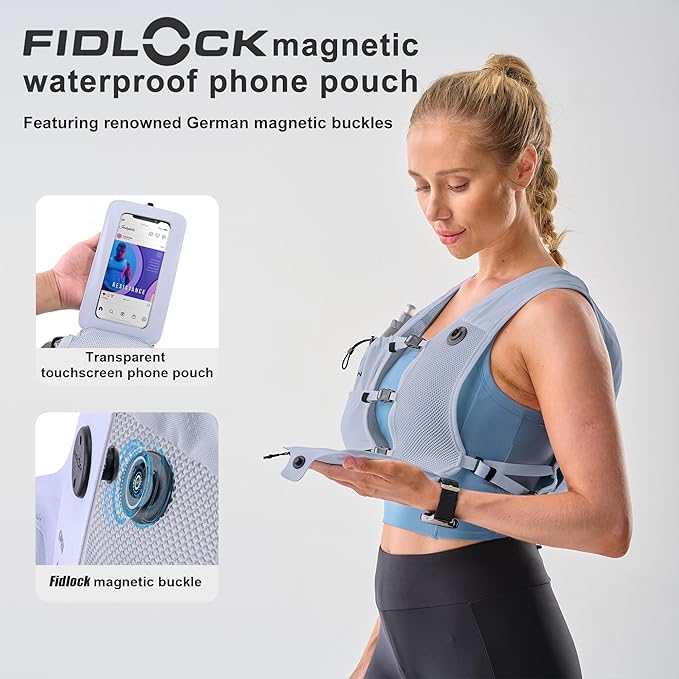 Running Vest with 350 ML TPU Soft Flask, Small Running Water Vest -Adjustable Chest Straps, Lightweight Hydration Vest Pack for Trail Marathon Hiking Cycling for Women Men Mini