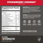 MTN OPS Hydrate Electrolytes Powder Drink Mix, 20 Single Serving On-The-Go Electrolyte Packs with Over 1000mg of Electrolytes per Serving, Strawberry Coconut