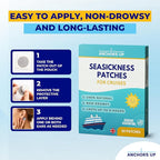 Seasickness Patches for Cruises – Treats Motion and Sea Sickness – Non-Drowsy – 100% Natural – Fast Relief – Long-Lasting – Box of 30 – Cruise Essential by AnchorsUp