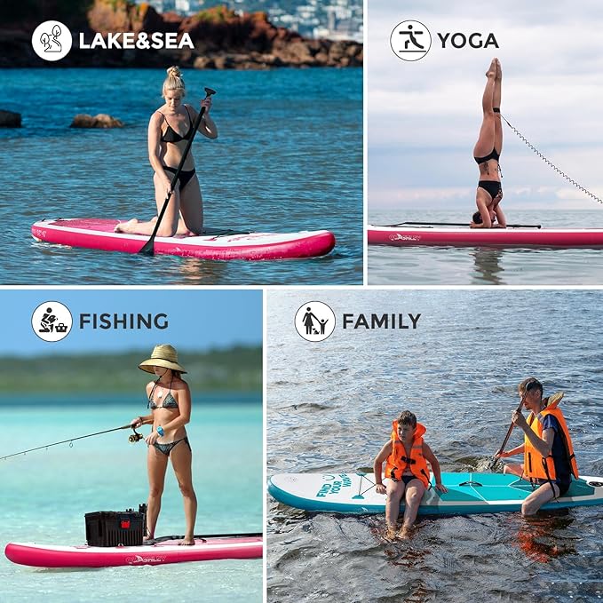 Quashley Inflatable Stand Up Paddle Board,10-11ft Inflatable Paddleboards 32/34 Inch Wide,All Around SUP for Beginners with Lightweight Paddle,Hand Pump,Backpack,Leash,Durable & Portable iSUP Board