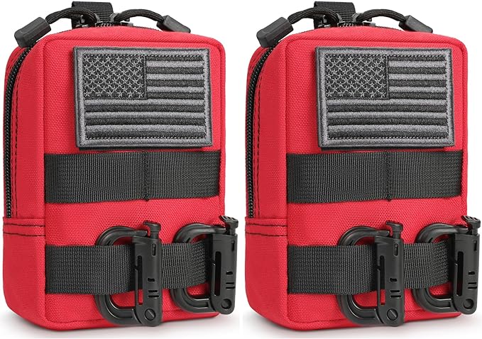 2 Pack Molle Pouches - Tactical Compact Water-Resistant EDC Pouch Bag Small Utility Pouch