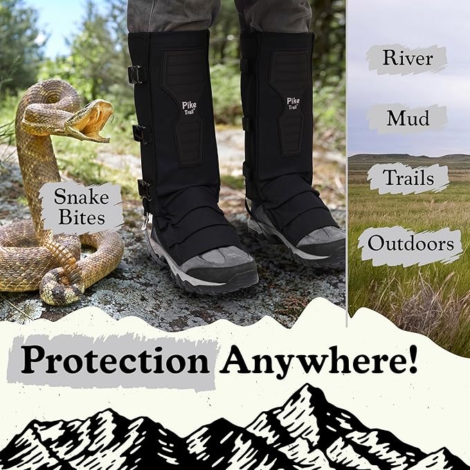 Pike Trail Snake Leg Gaiters: Protection for Hikers and Hunters - Waterproof, Bite Protective, Durable, Anti-Snake, Leg Gear