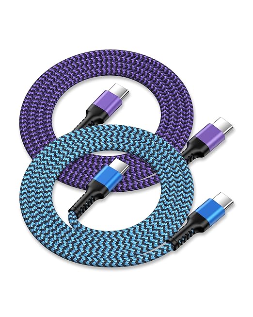 iPhone 17e USB C to USB C Cord 3Ft Android Braided iPhone Charger Cable, Apple Fast Charging Power Wire for iPhone 17 16e 16 Pro Max 15 Pro Plus, Galaxy S25 Ultra A17 Google Pixel 10 9 Pro XL Fold UBC