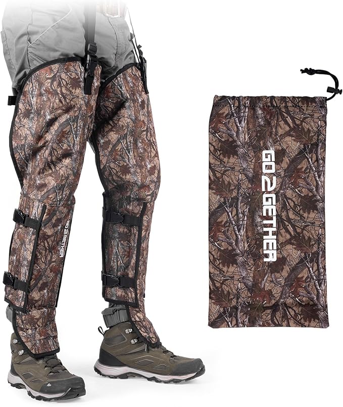 Snake Gaiter, Durable Snake Guard Gaiters for Hunting, Waterproof Snake Legging Chap for Men and Women,Snake Bite Protection Gaiter for Whole Leg with Adjustable Size