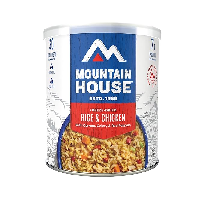 Mountain House Rice & Chicken #10 Can | Freeze Dried Survival & Emergency Food | Gluten-Free | 9 Servings