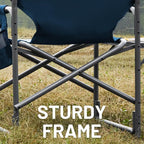 TIMBER RIDGE Aluminum Oversized Camping Chair, Lightweight Portable Directors Chair with Side Table Detachable Side Pocket for Outdoor Camping, Lawn, Picnic, Support 400lbs Blue 2 Pack