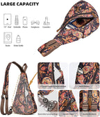 KL928 Canvas Sling Bag - Small Crossbody Backpack Shoulder Casual Daypack Rucksack for Men Women