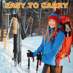 COVACURE Trekking Poles - Collapsible Hiking Sticks with Anti-Shock Tips, Lightweight & Foldable Walking Sticks for Snow Trails & Mountain Climbs, Durable Trekking Gear for Men and Women