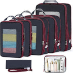 7 Set Compression Packing Cubes Packing Organizer for Travel,Travel Accessories for Carry on Luggage Suitcase Backpack Expandable Organizers