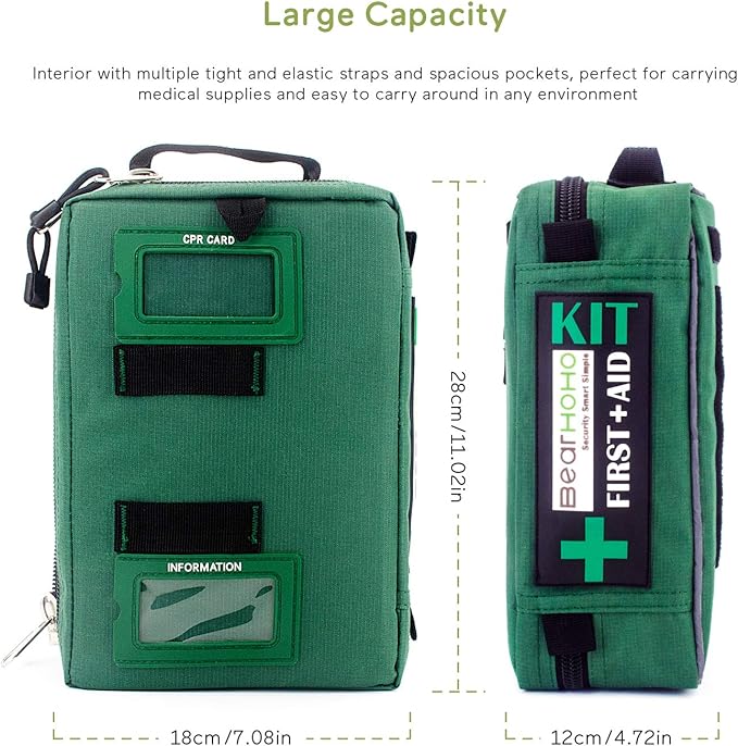 255PCs Compact First Aid Kit Emergency Survival Trauma Kit Medical Kit with Labeled Compartments for Boat Car Camping Hiking Travel & Backpacking