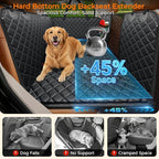URPOWER Dogs Back Seat Extender with Non-Slip Blanket, 2 in 1 Hard Bottom Dog Car Seat Cover & Removable Dog Car Bed Mat, Waterproof Dogs Hammock for Car and SUV, Pet Rear Seat Protector Holds 400lbs