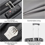 Hanke 29 Inch Luggage Suitcases With Spinner Wheels Lightweight PC hardside Rolling Suitcase With Travel Lock, Checked-Large 29-Inch(Jet Black)