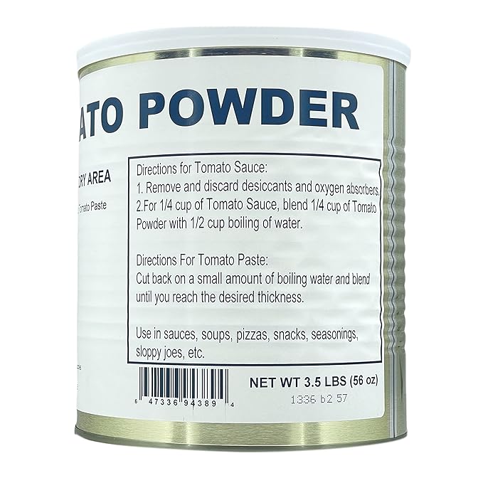 Military Surplus Freeze Dried Dehydrated Tomato Powder Can | Jarred and Packed Emergency Food For Survival, Camping 25+ years shelf life | Easy Prep Food Pack of 1