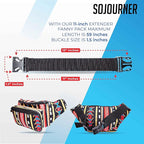 ONLY COMPATIBLE WITH SOJOURNER FANNY PACKS Fanny Pack Extender Belt Bag Adjustable Elastic Strap Buckle Waist Extender
