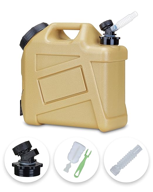 UPWOIGH Water Container, 2.6 Gallon Water Containers Jug, (13x12x5.3in) Truly No Leakage Water Storage, Small Warm Sand Color Water Tank,BPA Free Portable Emergency Water Storage for Camping, Hiking