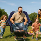 Oversized Camping Chairs Extra Wide 400lbs Capacity, Heavy Duty Folding Outdoor Chair with 2 Cup Holder & Storage Pocket, Padded and Portable Lawn Chair for Adults, Camp, Fishing, Tailgating, Picnic