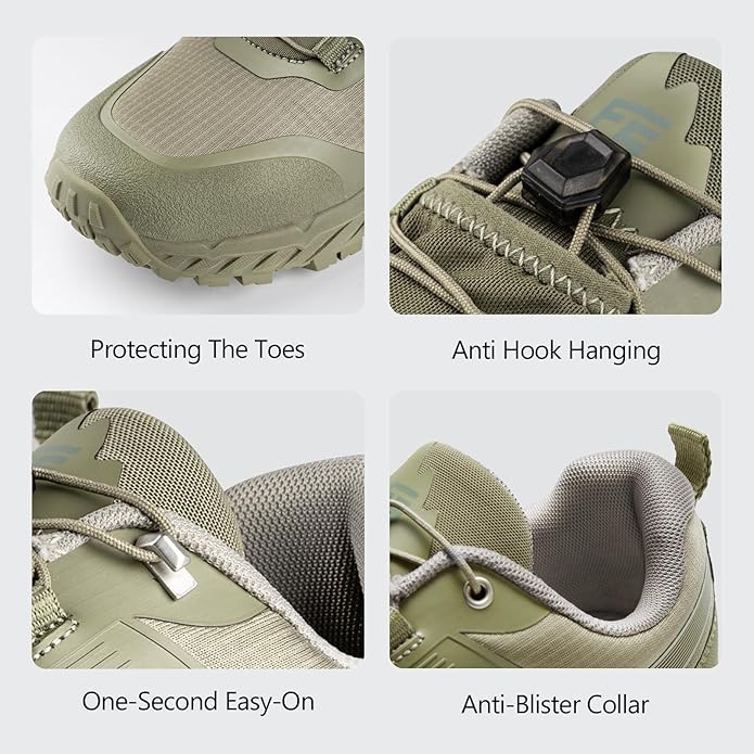 FREE SOLDIER Men's Trail Running Hiking Tactical Shoes - Breathable Lightweight Non-Slip Outdoor Sneakers for Walking Gym Backpacking Athletic Shoes