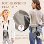 Passport Holder for Travel, Neck Pouch Travel Wallet With RFID Blocking, Waterproof Lightweight Passport Wallet for Women and Men (Gray)