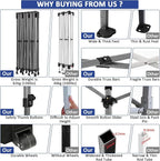 COBIZI 10x30 Pop up Canopy Tent 10x30 Canopy with 8 Sidewalls Waterproof Heavy Duty Commercial Canopy Tent for Parties Outdoor Garden Gazebo, Carry Bag with Wheel(10x30ft, Dark Blue)