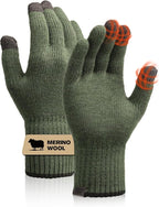 Merino Wool Gloves for Women Men, Touch Screen Warm Glove Liners Thermal Soft Knit Lining for Winter Running Hiking