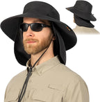 SUN CUBE Wide Brim Sun Hat Men Women, Fishing Hats Sun UV Protection, Mens Hiking Bucket Hat Safari Beach Boonie, UPF 50+