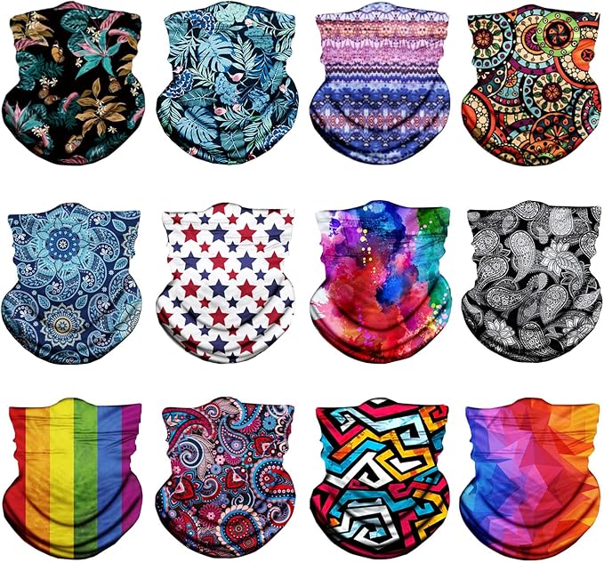 12Pack Summer Balaclava Face Mask Sun UV Protection Hood Breathable Face Mask for Men Women