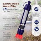 Membrane Solutions Gravity Water Filter 1 Gallon, NSF/ANSI 42&372&401 Certified, 0.1μm Versatile Water Purifier Camping with Adjustable Tree Strap Storage Bag, Survival Gear for Emergency Preparedness