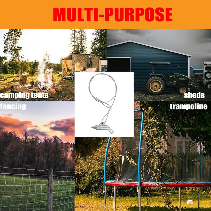 30 Inch Earth Anchors,1000LBS Ground Earth Anchors for Trapping ，Securing Camping Tents， Sheds ，Swing Set Green House Easy to Use (20 Pack)