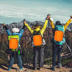 4 Pcs Blaze Orange Safety Panel with Reflective Strips, 12'' x 9'', High Visibility Hunting Mesh Tent Backpack Cover Safety Panel for Outdoors Field Hiking Camping Biking Traveling