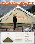 KingCamp Canvas Bell Yurt Tents, 4 Seasons Large Waterproof & Windproof Luxury Glamping Tent w/Stove Jack for Family Outdoor Camping, Hunting, Parties