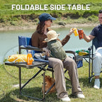 TIMBER RIDGE XXL Oversized Directors Chair 600lbs - Heavy Duty Camping Chair with Cooler Bag & Table, Portable Folding Chair with Wide Seat for Tailgating, Patio, Outdoor - Blue