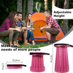 ALEVMOOM Upgraded Collapsible Stool with Thickened Cushion 18.1",600Lbs Max Weight Wider & Taller Pop Up Stool, Heavy Duty Portable Retractable Folding Chair or Travel Foot Rest for Camping, Outdoors