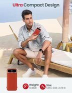 12000mAh Lightweight-Portable-Charger-Power-Bank with Built-in Cables and AC Wall Plug, PD20W USB-C Fast Charging Battery Pack, LED Display External Travel Phone Charger for All iPhone,Samsung,Android