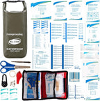Waterproof First Aid Kit Roll Top Boat Emergency Kit with Waterproof Contents for Fishing Kayaking Boating Swimming Camping Rafting Beach Green
