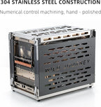 M8 Wood Burning Stove with Oven & Camping Table, Stainless Steel Portable IGT Hot Tent Stove, Including 6 Chimney Pipes, for Camping, Tents, Cooking and Travel Rose Gold