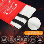 Moukeren Fire Blanket Fire Emergency Blankets for Home Kitchen, Survival Safety Flame Suppression Blanket Fiberglass Fireproof Blanket Flame Retardant Blanket for Fireplace Car Office Camping