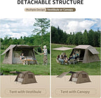 Naturehike Village Instant Tent, 4 Person 8 Person Camping Tent with Full Rainfly, Waterproof Large Cabin Tents for Car Camping