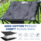 Bolosy 2 Pack Camping Stool Oversized Camping Foot Stool Ottoman Padded Camping Chair Foot Rest 450 lbs Heavy Duty Camp Stool Foldable Footrest